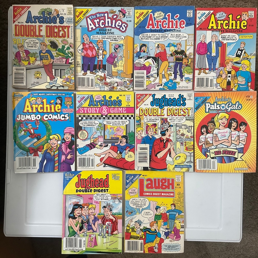 Archie Comics Digest Magazine Lot of 10 Jughead Pals n Gals Double Jumbo Vintage